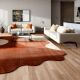 Handcrafted Earth Brown Abstract Modern Living Rug